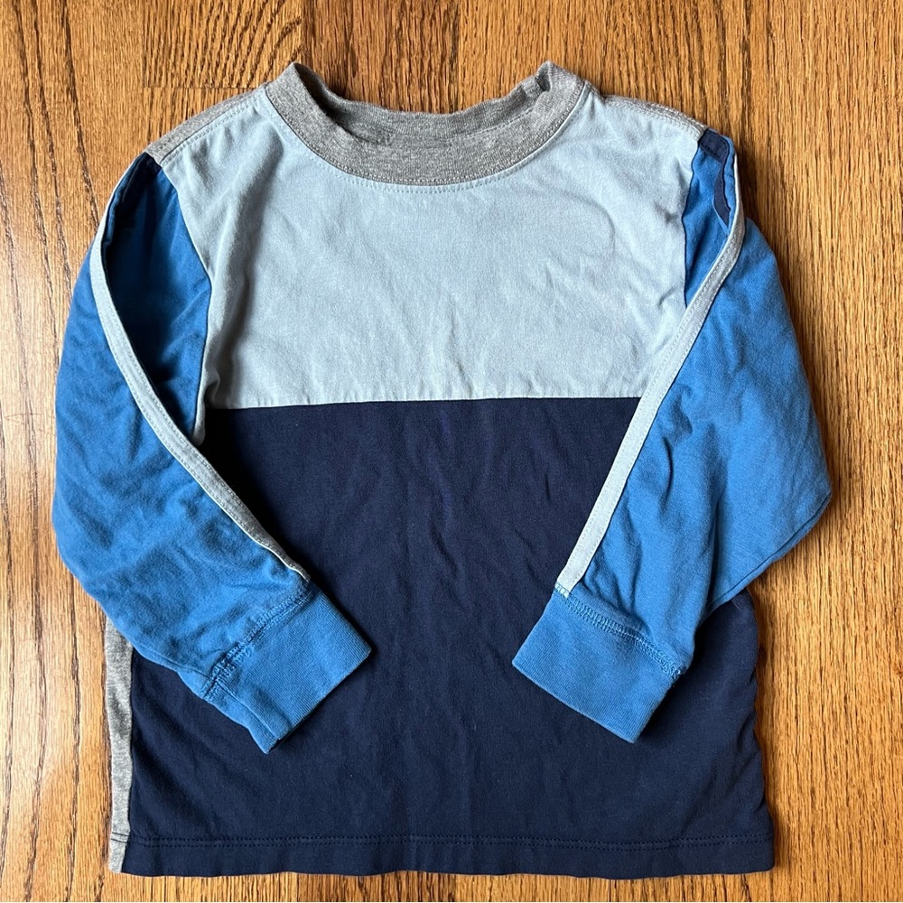 🆕 EUC Hanna Andersson colorblock long sleeve soft jersey tee 100 cm